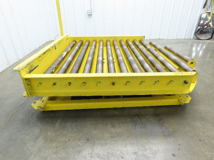 54"W x 55"L Pallet Rotator Transfer Conveyor 50"BF 2.5" Gravity Roller Turntable