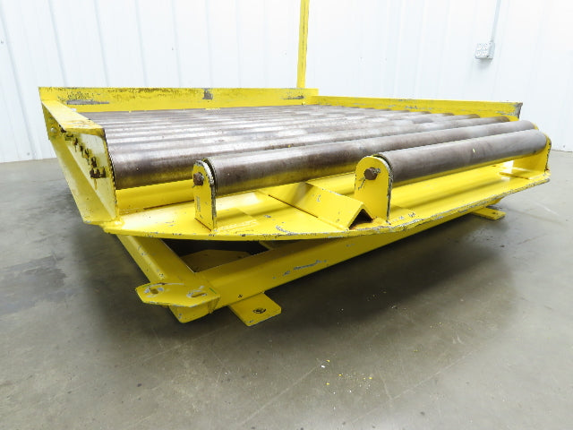54"W x 55"L Pallet Rotator Transfer Conveyor 50"BF 2.5" Gravity Roller Turntable