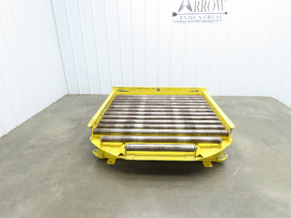 54"W x 55"L Pallet Rotator Transfer Conveyor 50"BF 2.5" Gravity Roller Turntable