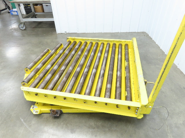 54"W x 55"L Pallet Rotator Transfer Conveyor 50"BF 2.5" Gravity Roller Turntable