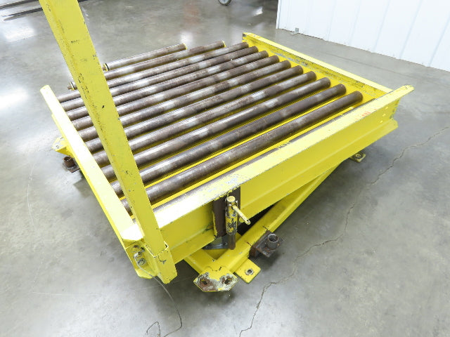 54"W x 55"L Pallet Rotator Transfer Conveyor 50"BF 2.5" Gravity Roller Turntable