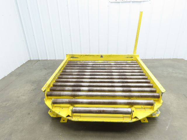 54"W x 55"L Pallet Rotator Transfer Conveyor 50"BF 2.5" Gravity Roller Turntable