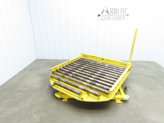 54"W x 55"L Pallet Rotator Transfer Conveyor 50"BF 2.5" Gravity Roller Turntable