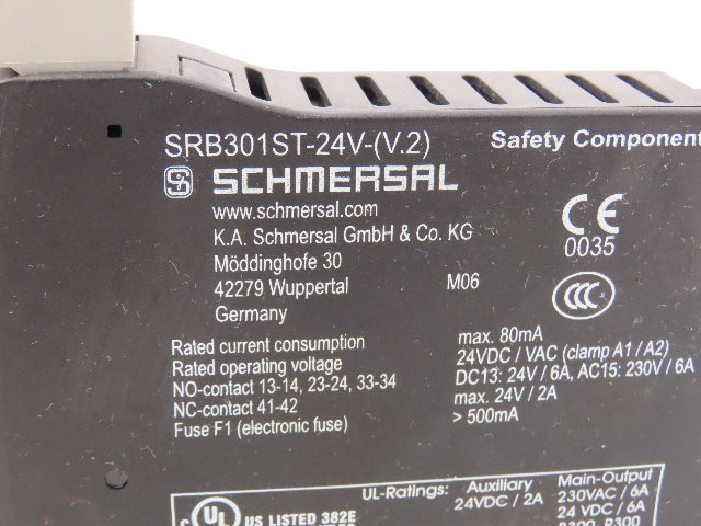 Schmersal SRB301ST-24V-(V.2) Automation Protect Safety Relay Unit 24VDC Lot of 2
