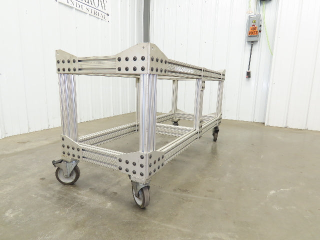 1530 Aluminum Table Work Cart 80/20 Extrusion T Slot 57x21" Caster Machine Base