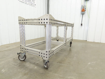 1530 Aluminum Table Work Cart 80/20 Extrusion T Slot 57x21" Caster Machine Base