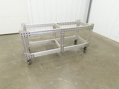 1530 Aluminum Table Work Cart 80/20 Extrusion T Slot 57x21" Caster Machine Base