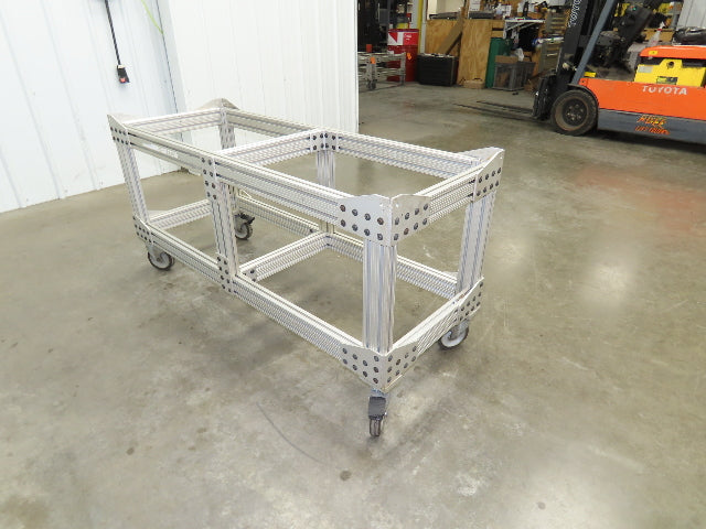 1530 Aluminum Table Work Cart 80/20 Extrusion T Slot 57x21" Caster Machine Base