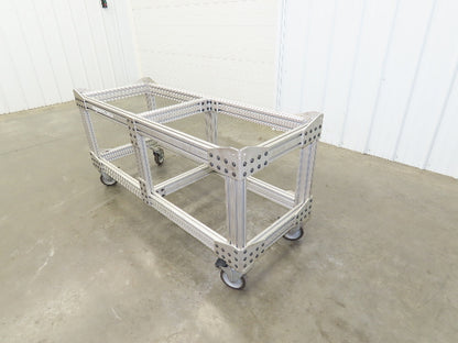 1530 Aluminum Table Work Cart 80/20 Extrusion T Slot 57x21" Caster Machine Base