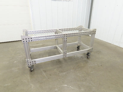 1530 Aluminum Table Work Cart 80/20 Extrusion T Slot 57x21" Caster Machine Base