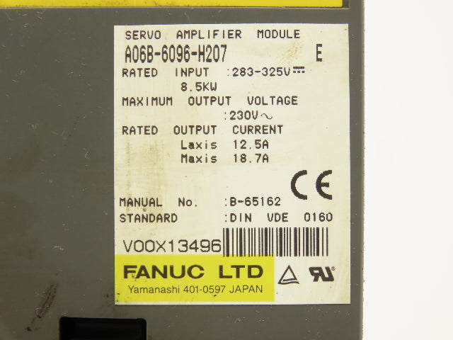Fanuc A06B-6096-H207 Servo Amplifier Module 283-325V 8.5 kW Series E