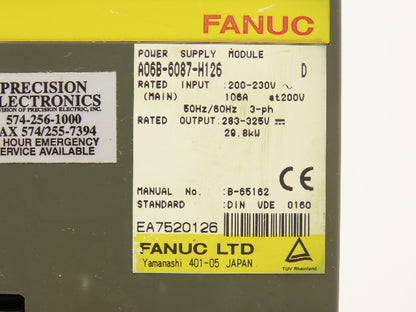 Fanuc A06B-6087-H126 D Servo Amplifier Module 325V 29.8 kw 3Ph Series D