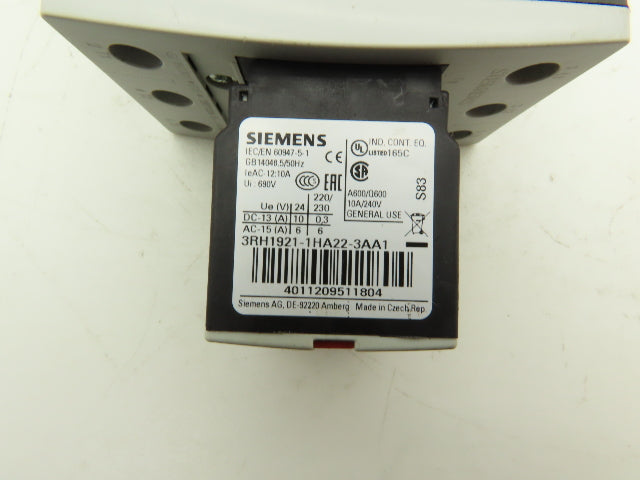 Siemens 3RT1036-1BB44-3MA0 Motor Starter Contactor 50Hp 575V 3Ph Lot of 2