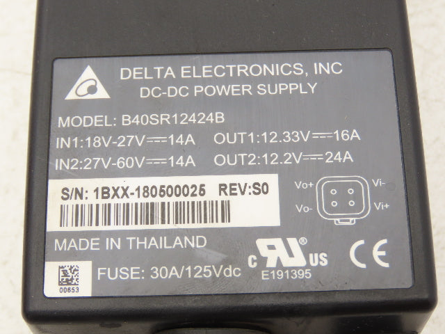 Delta Electronics B40SR12424B DC Power Supply 24VDC Input 12VDC Output Off E32CL