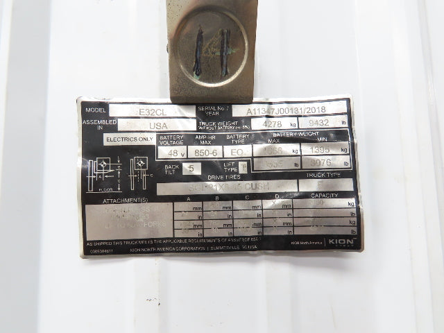 Linde Forklift Parking Emergency Brake Assembly Removed From E32CL