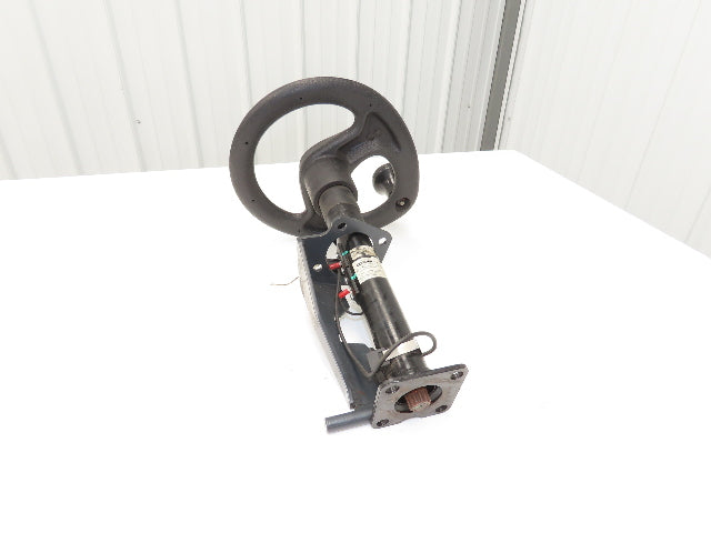 Linde 12855421000 Forklift Steering Wheel & Column W/Horn Removed From E32CL