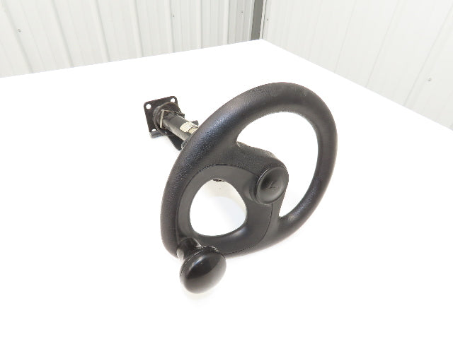Linde 12855421000 Forklift Steering Wheel & Column W/Horn Removed From E32CL