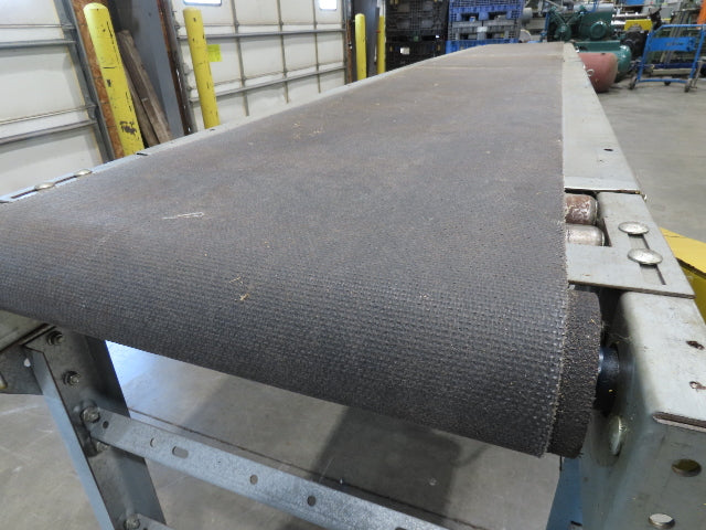 25"x 12' Slider Bed Conveyor 20"Belt 115V End Drive 65FPM Galvanized 32"-38"H