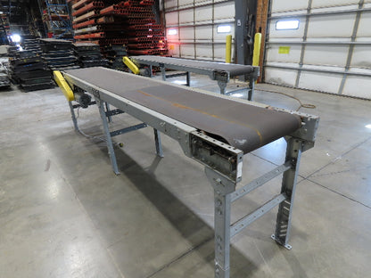 25"x 12' Slider Bed Conveyor 20"Belt 115V End Drive 65FPM Galvanized 32"-38"H