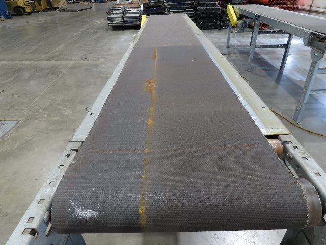 25"x 12' Slider Bed Conveyor 20"Belt 115V End Drive 65FPM Galvanized 32"-38"H