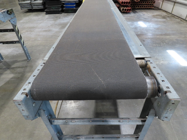 25"x 12' Slider Bed Conveyor 20"Belt 115V End Drive 65FPM Galvanized 32"-38"H