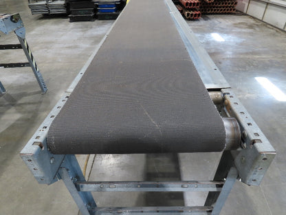25"x 12' Slider Bed Conveyor 20"Belt 115V End Drive 65FPM Galvanized 32"-38"H
