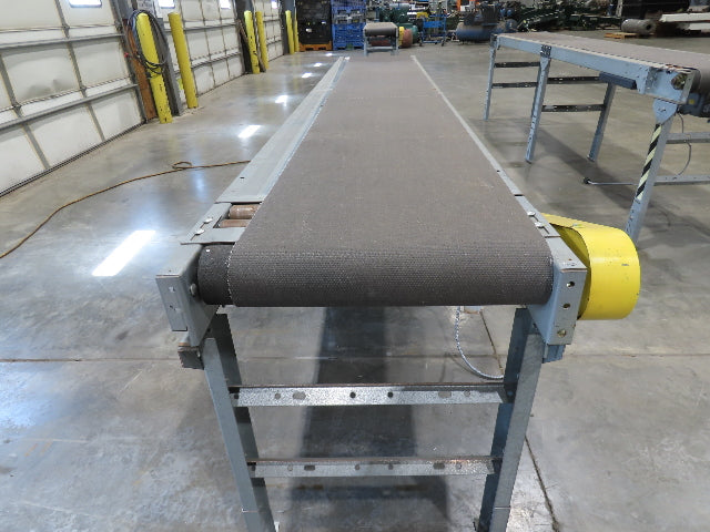 25"x 12' Slider Bed Conveyor 20"Belt 115V End Drive 65FPM Galvanized 32"-38"H