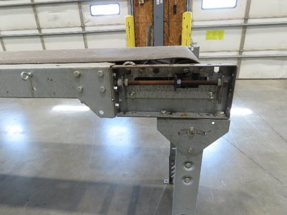 25"x 12' Slider Bed Conveyor 20"Belt 115V End Drive 65FPM Galvanized 32"-38"H