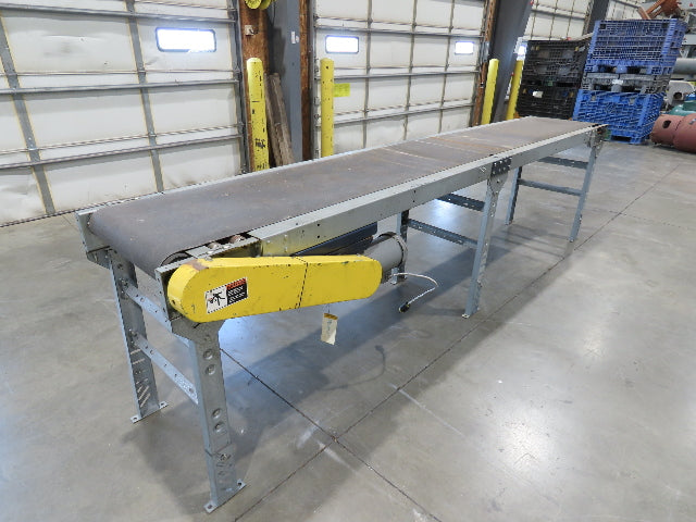 25"x 12' Slider Bed Conveyor 20"Belt 115V End Drive 65FPM Galvanized 32"-38"H
