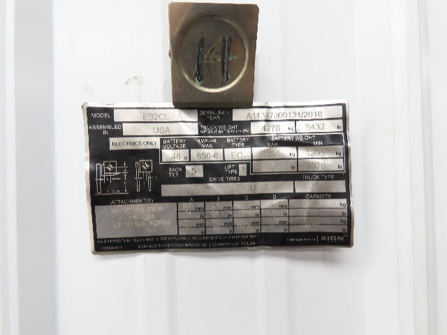Linde E32CL Forklift Dash Plastic Shroud Cover With Switch