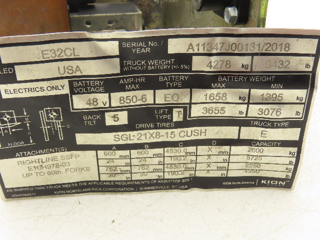 Linde 0009703503 Forklift Motor Contactor Assembly 48VDC Removed From E32CL