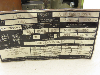 Linde 0009703503 Forklift Motor Contactor Assembly 48VDC Removed From E32CL