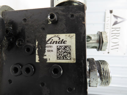 Linde L0009443761 Hydraulic 4-Lever Spool Valve Forklift Mast Control Off E32CL