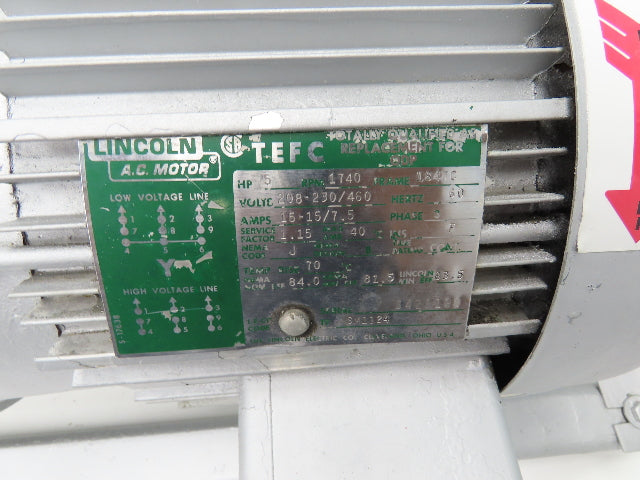 Busch RC-0100-A005-1001 Rotary Vane Vacuum Pump 5Hp 70 CFM 230/480V 3PH