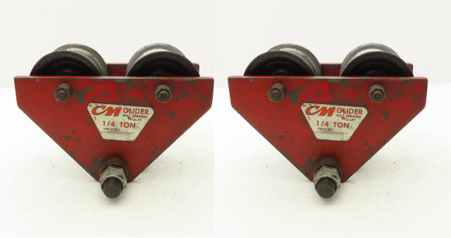 CM Glider 500Lb 1/4-Ton Manual Ball Bearing Push Trolley 2.5"-5" Beam  Lot of 2