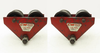 CM Glider 500Lb 1/4-Ton Manual Ball Bearing Push Trolley 2.5"-5" Beam  Lot of 2