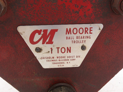 CM Moore 2000Lb 1-Ton Manual Ball Bearing Push Trolley 2-1/2"-5" Beam