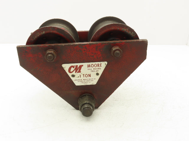 CM Moore 2000Lb 1-Ton Manual Ball Bearing Push Trolley 2-1/2"-5" Beam
