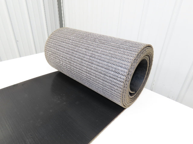 17"W x 20' 8" Smooth Top PVC Rubber Conveyor Belt Black 3/16" Thick