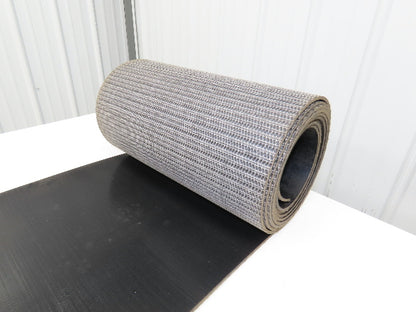17"W x 20' 8" Smooth Top PVC Rubber Conveyor Belt Black 3/16" Thick