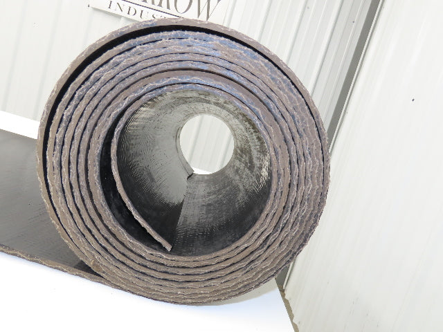 17"W x 20' 8" Smooth Top PVC Rubber Conveyor Belt Black 3/16" Thick