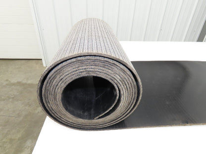 17"W x 20' 8" Smooth Top PVC Rubber Conveyor Belt Black 3/16" Thick