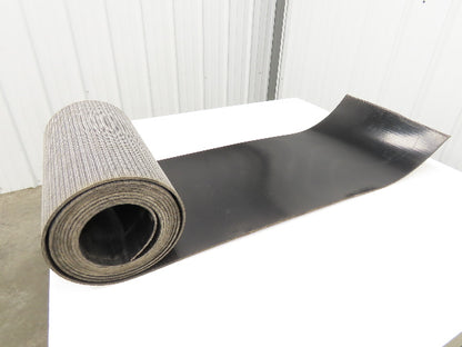 17"W x 20' 8" Smooth Top PVC Rubber Conveyor Belt Black 3/16" Thick