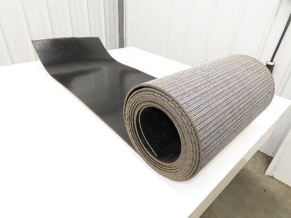 17"W x 20' 8" Smooth Top PVC Rubber Conveyor Belt Black 3/16" Thick