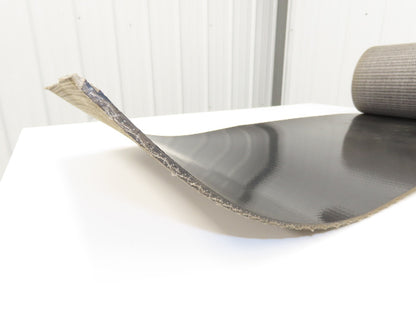 17"W x 20' 8" Smooth Top PVC Rubber Conveyor Belt Black 3/16" Thick
