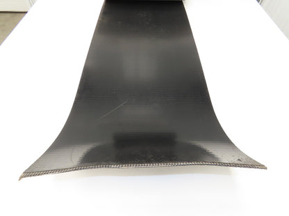 17"W x 20' 8" Smooth Top PVC Rubber Conveyor Belt Black 3/16" Thick