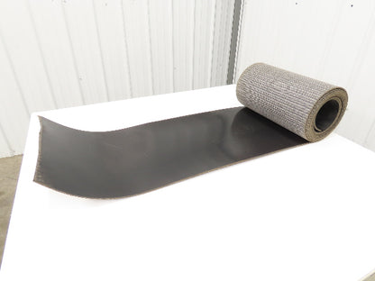17"W x 20' 8" Smooth Top PVC Rubber Conveyor Belt Black 3/16" Thick