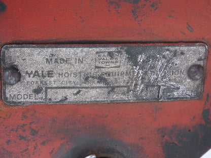 Yale 1-Ton 2000Lb Manual Ball Bearing Push Trolley 2-1/2"-5-1/4" Beam
