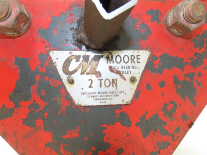 CM Moore 2-Ton 4000Lb Manual Ball Bearing Push Trolley 3"-5" Beam