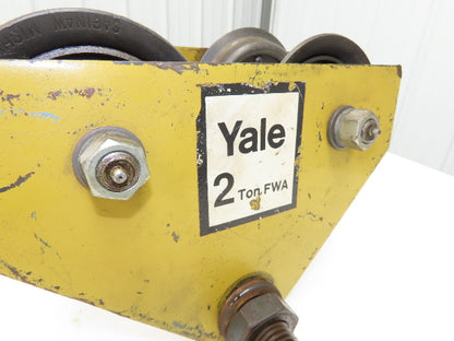 Yale FWA 2-Ton 4000Lb Manual Ball Bearing Push Trolley 2.5"-7" Beam